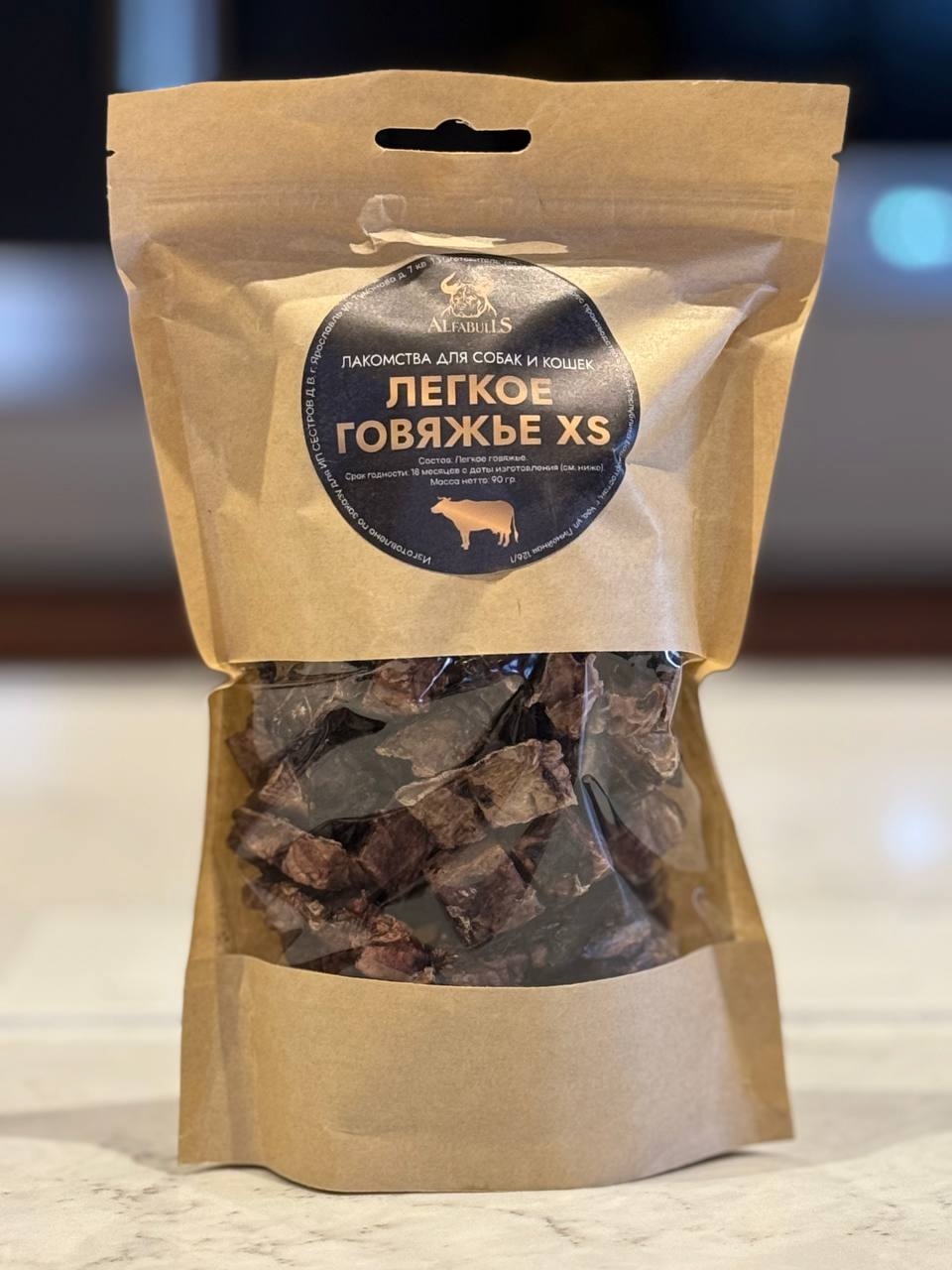 Лакомство лёгкое говяжье AlfaBulls