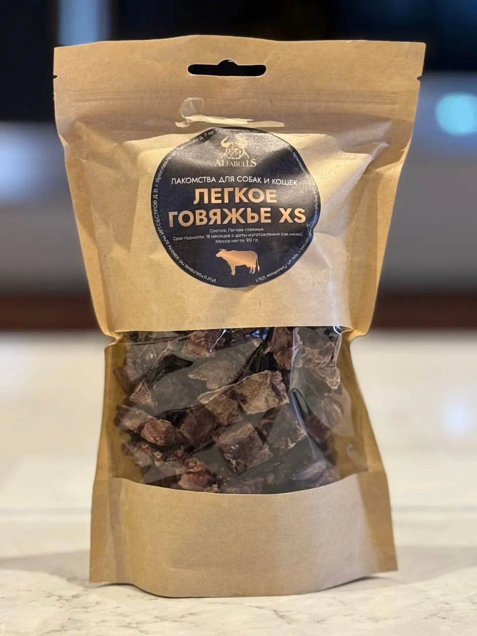 Лакомство лёгкое говяжье AlfaBulls