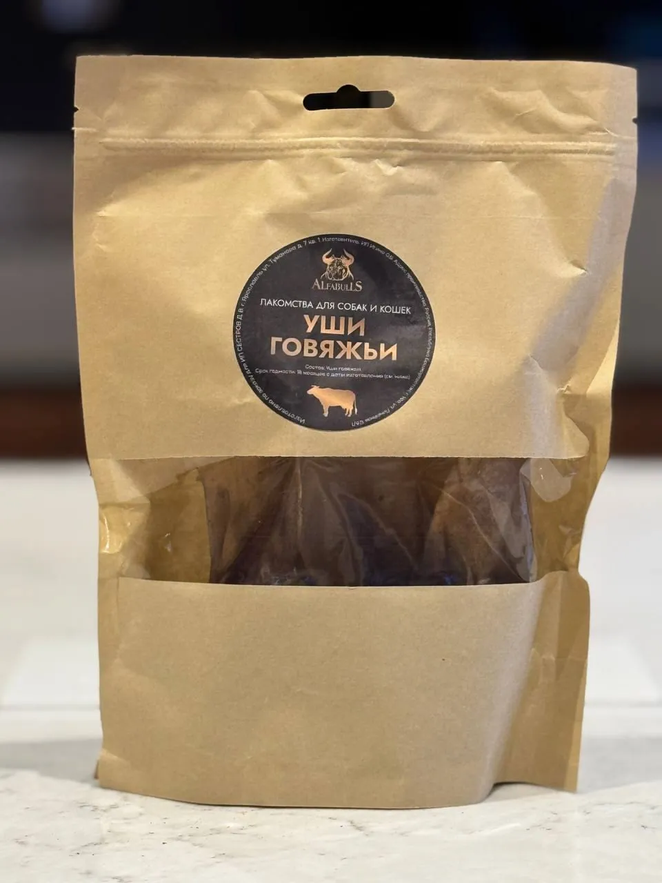 Лакомство уши говяжьи AlfaBulls