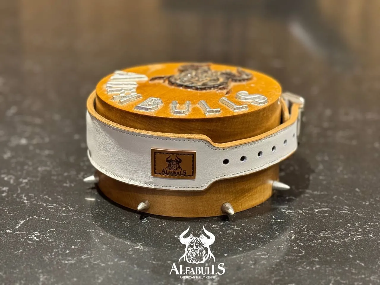 Ошейник для собак "Белый авангард" AlfaBulls